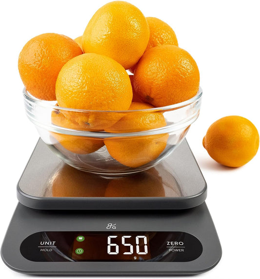 High Capacity Kitchen Scale, a Premium Food Scale That Weighs in Grams & Ounces W/A 22 Pound Capacity, Feat. a Hi-Def LCD Screen and Stainless Steel Platform, Designed in St. Louis