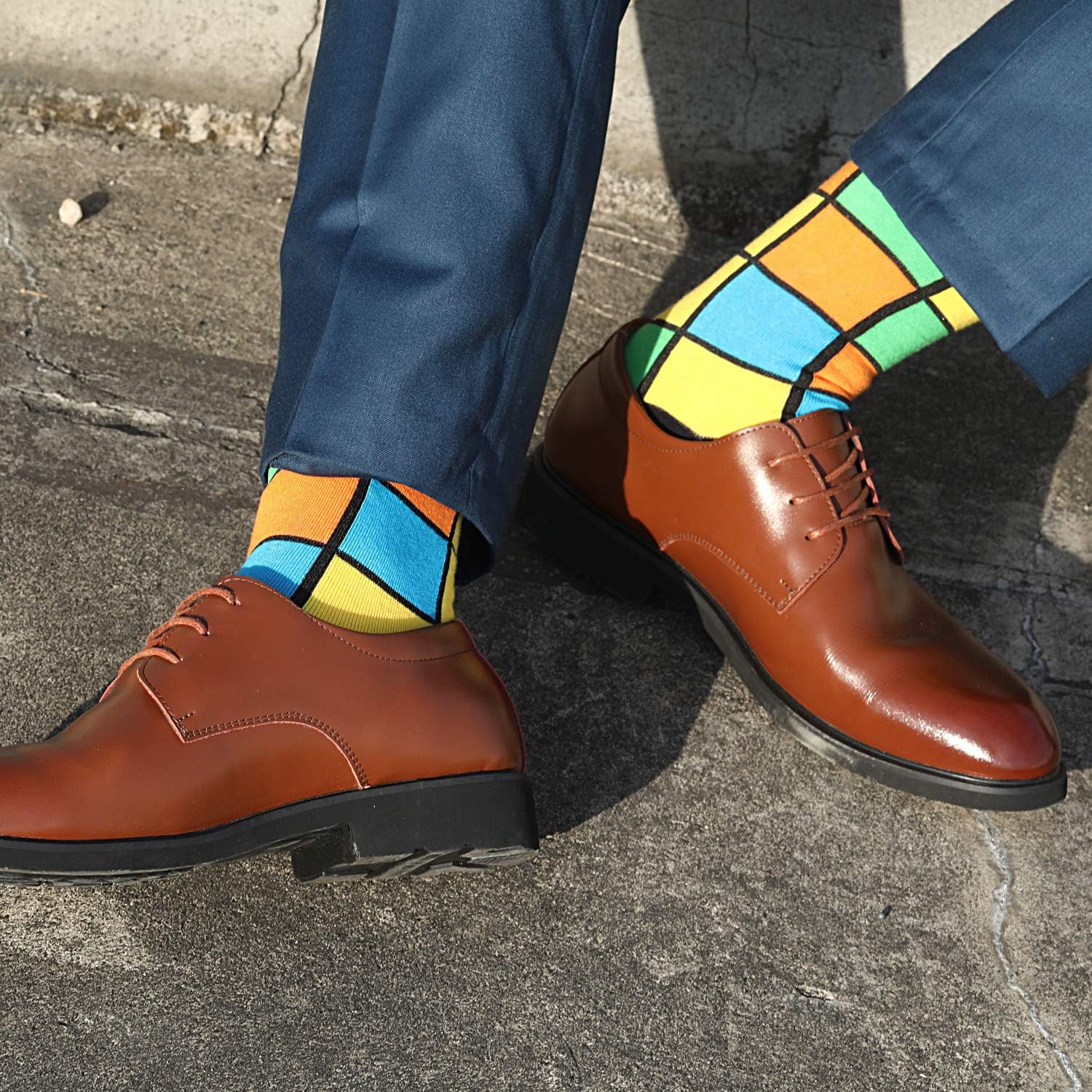 Mens Funny Fun Crazy Funky Dress Crew Socks Gifts for Men Dad Grandpa