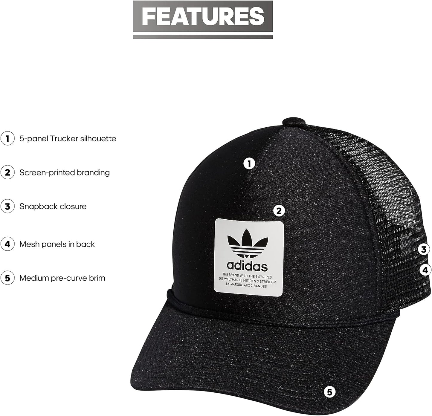Originals Dispatch Trucker 5-Panel High Crown Mesh-Back Adjustable Strapback Cap