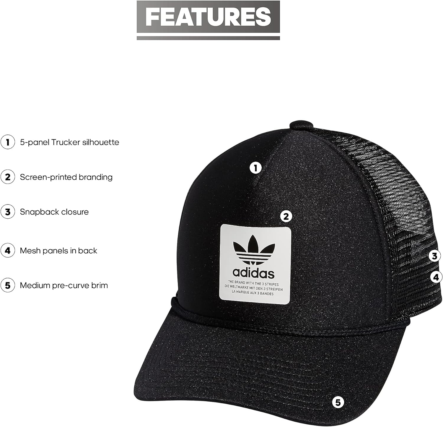 Originals Dispatch Trucker 5-Panel High Crown Mesh-Back Adjustable Strapback Cap