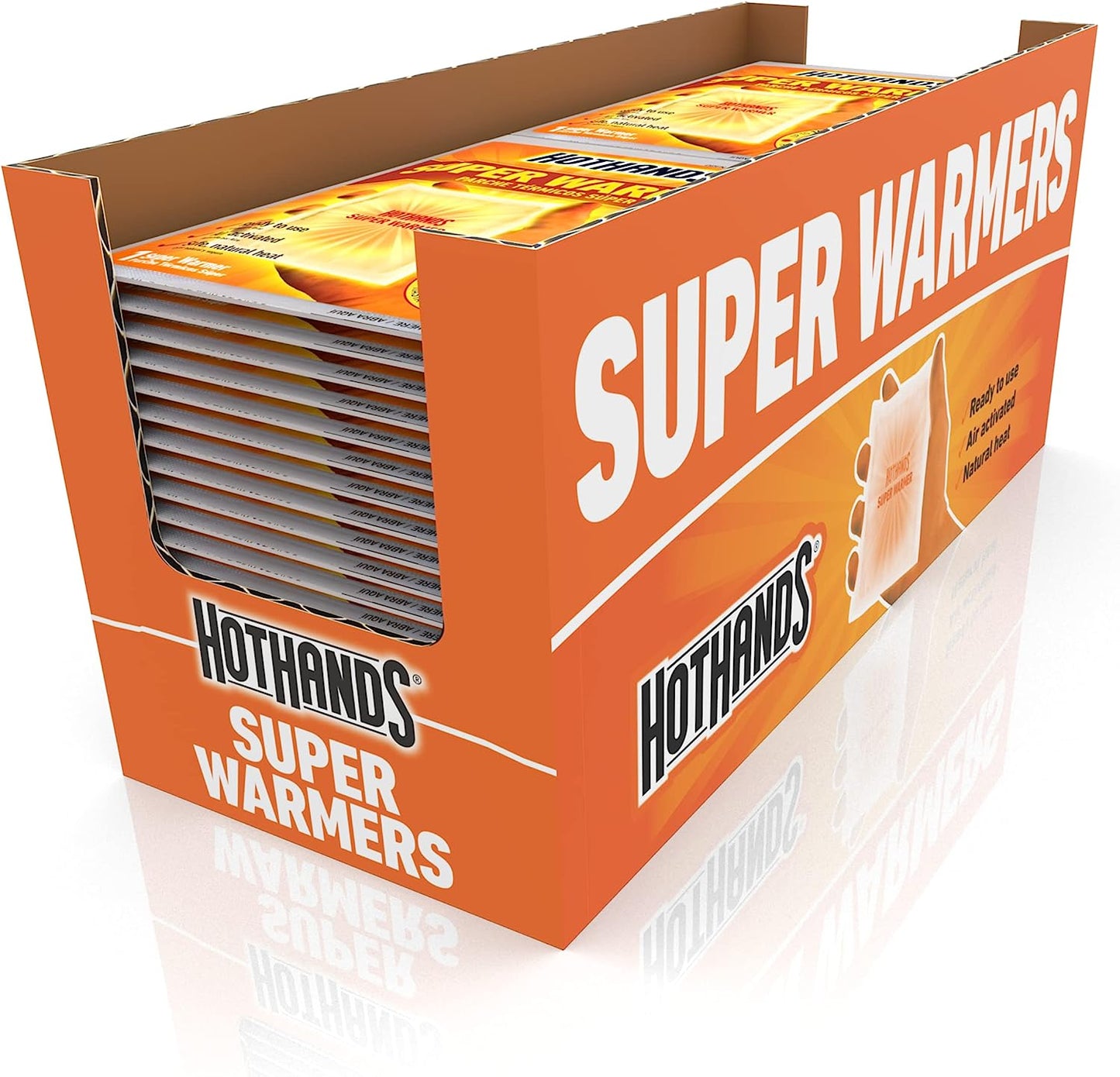 Hothands Body & Hand Super Warmers - Long Lasting Safe Natural Odorless Air Activated Warmers - up to 18 Hours of Heat - 40 Individual Warmers
