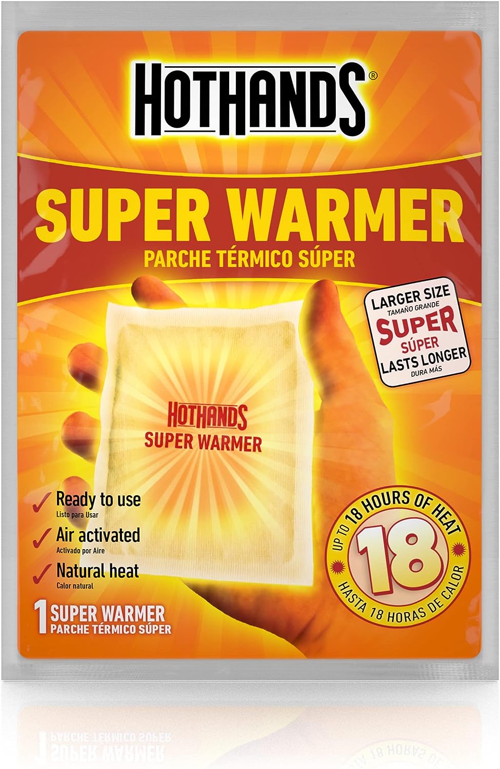 Hothands Body & Hand Super Warmers - Long Lasting Safe Natural Odorless Air Activated Warmers - up to 18 Hours of Heat - 40 Individual Warmers
