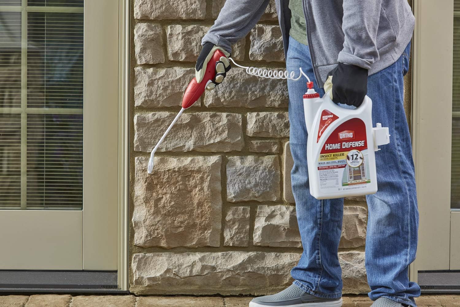 Home Defense Insect Killer for Indoor & Perimeter2: with Comfort Wand, Kills Ants, Cockroaches, Spiders, Fleas & Ticks, Odor Free, 1.1 Gal.