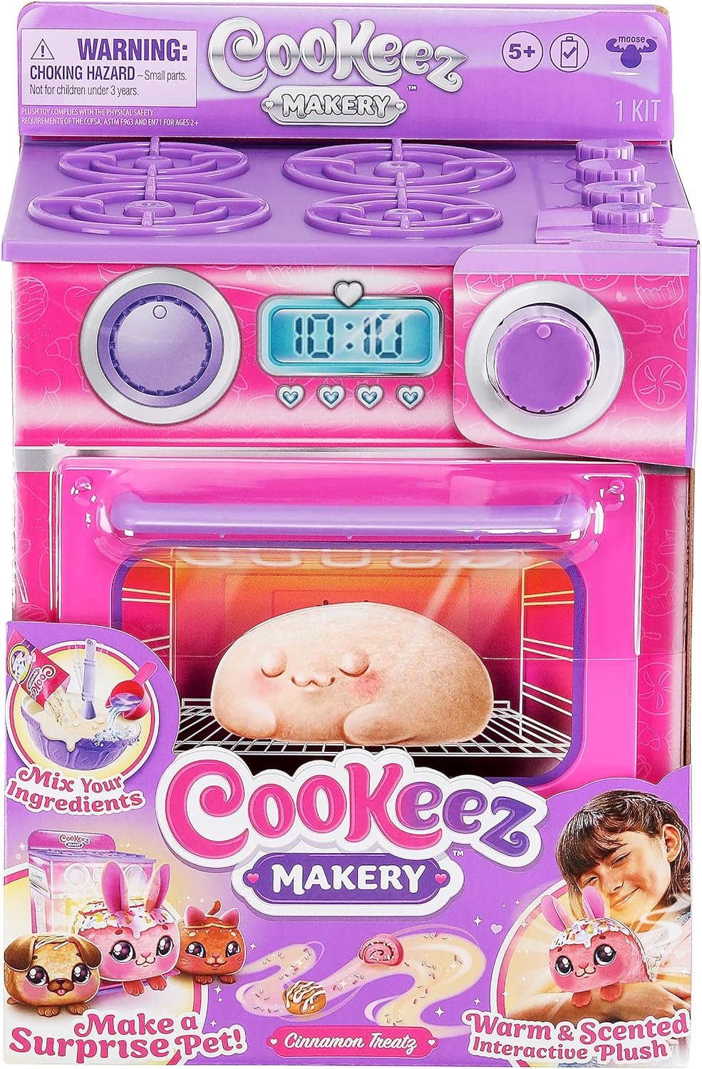 Cinnamon Treatz Oven. Mix & Make a Plush Best Friend! Place Your Dough in the Oven and Be Amazed When a Warm, Scented, Interactive, Plush Friend Comes Out! Which Will You Make?