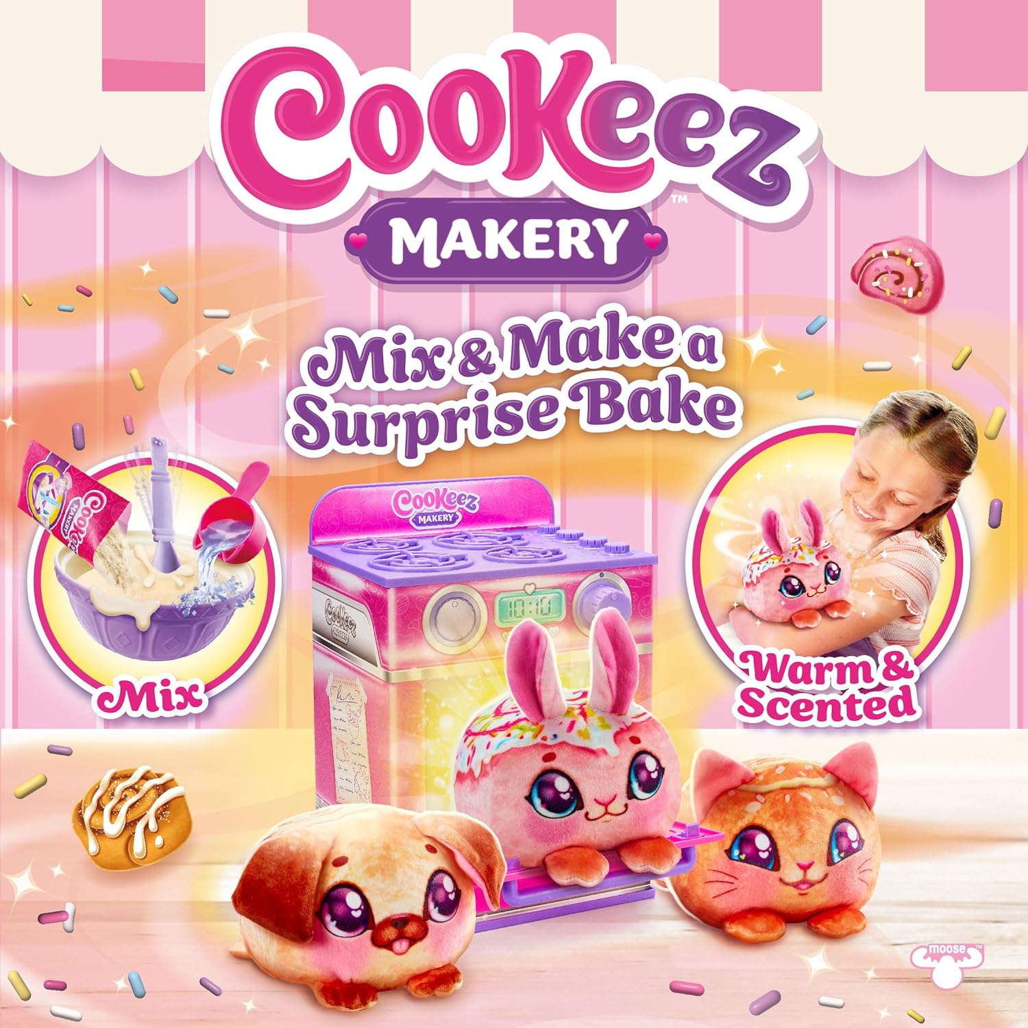 Cinnamon Treatz Oven. Mix & Make a Plush Best Friend! Place Your Dough in the Oven and Be Amazed When a Warm, Scented, Interactive, Plush Friend Comes Out! Which Will You Make?