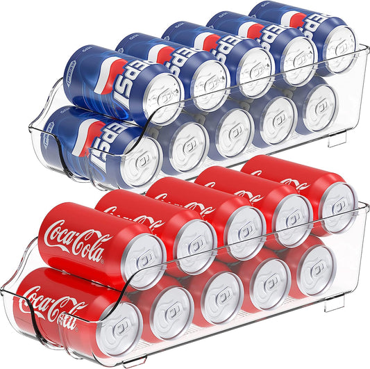 Simplehouseware Soda Can Organizer for Pantry/Refrigerator, Clear, Set of 2